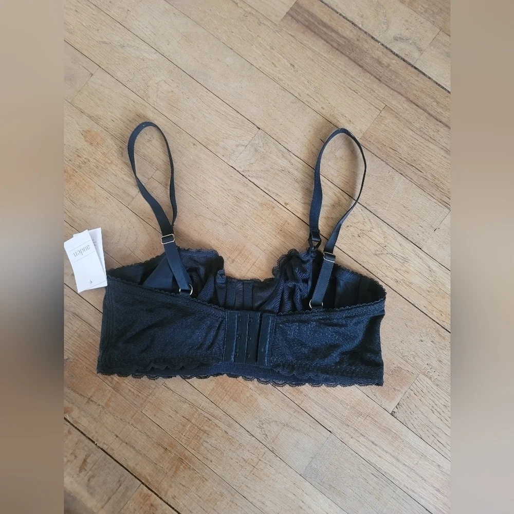Auden Unlined‎ Scalloped Lace Bra - Black - 34C